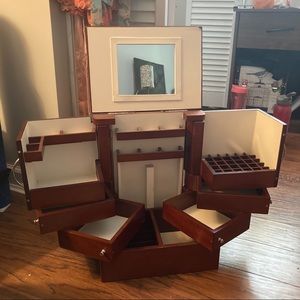 Lori Greiner Wooden Makeup Organizer Walnut